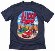 Load image into Gallery viewer, JU Loop Legend navy T-shirt on clean white background
